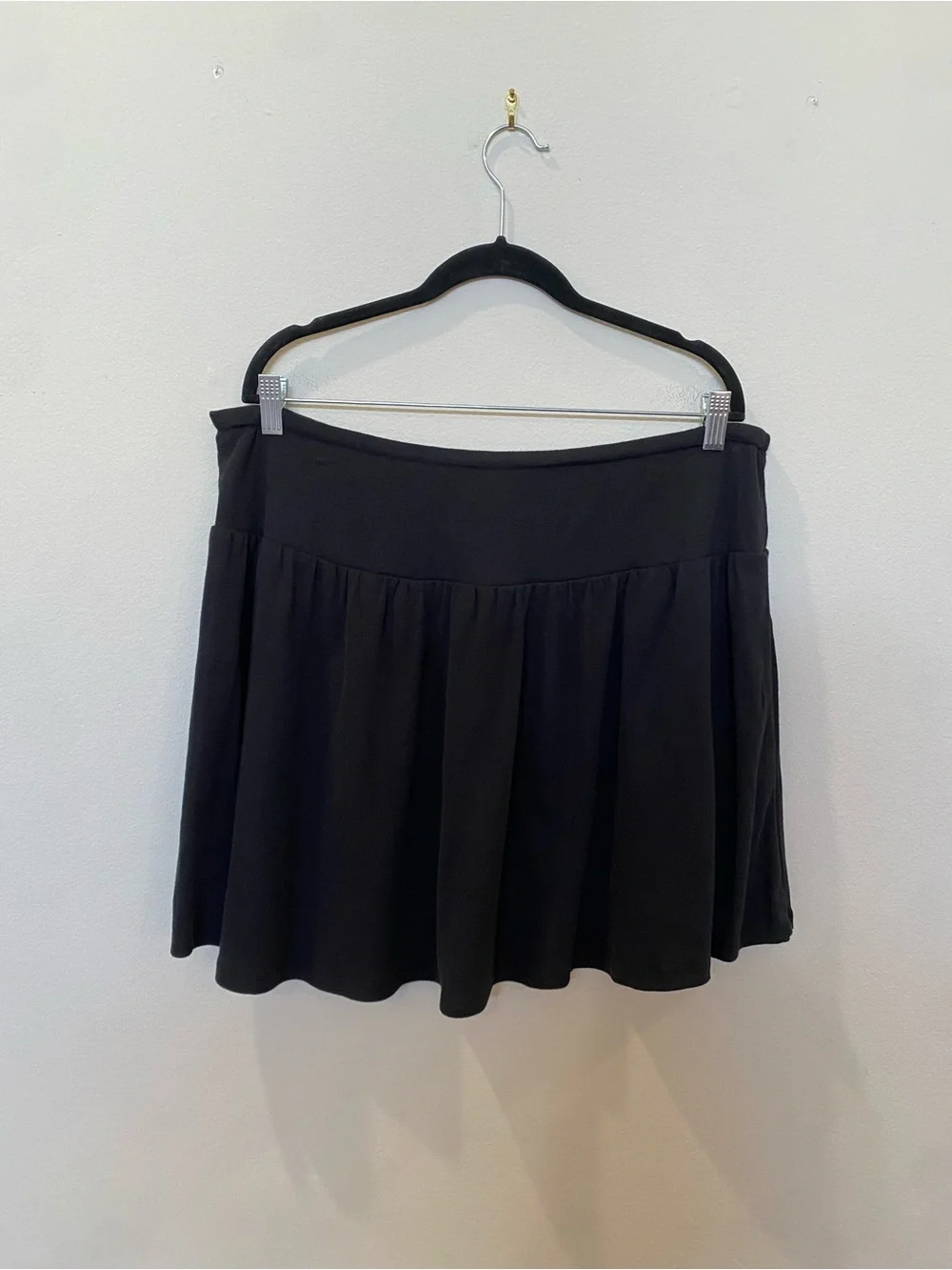 No Boundaries Black Drawstring Waist Cotton Skater Skirt Alt Goth Sporty Casual